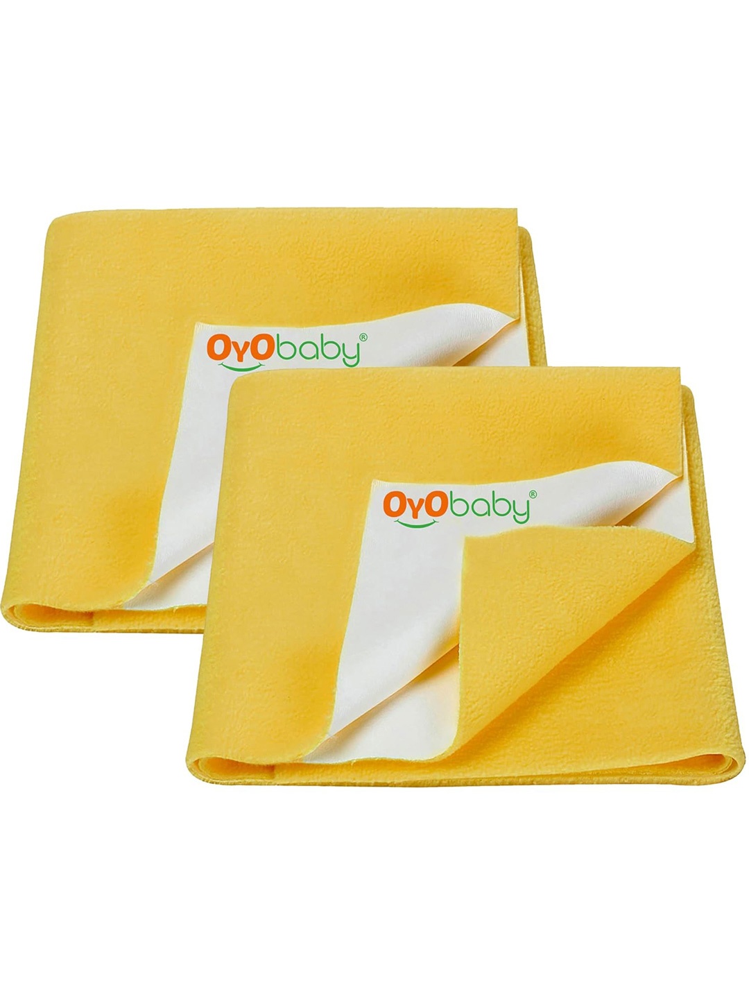 

OyO Baby Set of 2 Yellow Waterproof & Baby Dry Sheet Polycotton Mattress Protector