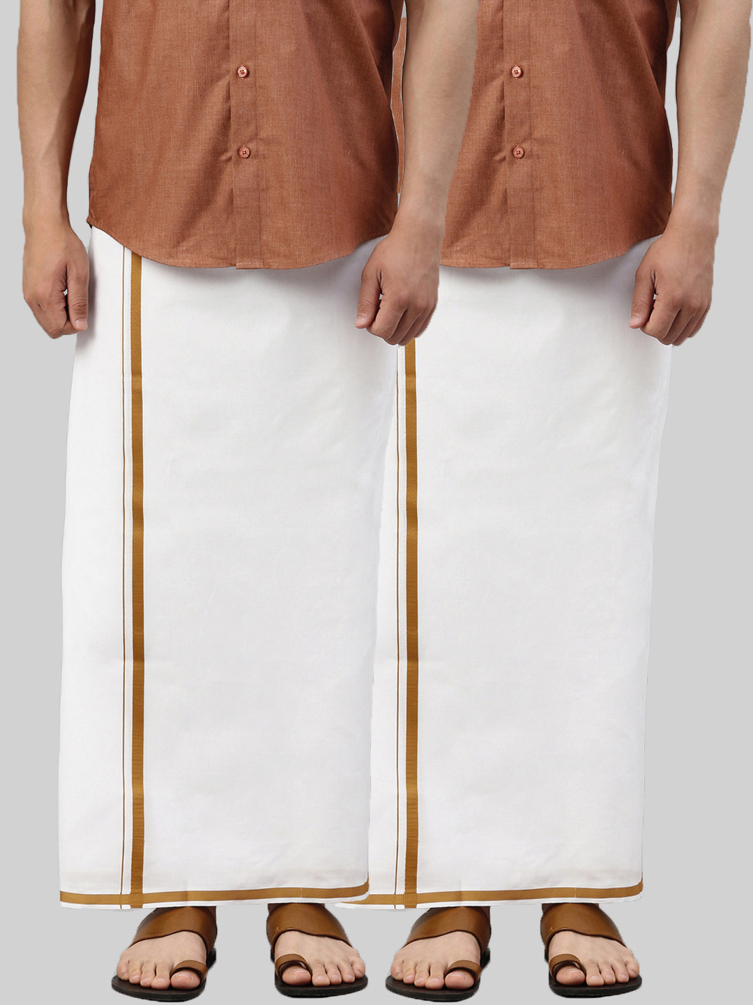 

Jansons Men Pack Of 2 Cotton Dhotis, White