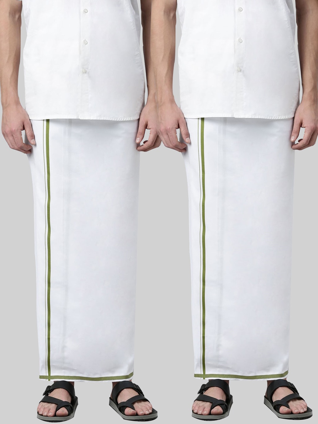 

Jansons Men Pack Of 2 Cotton Dhotis, White