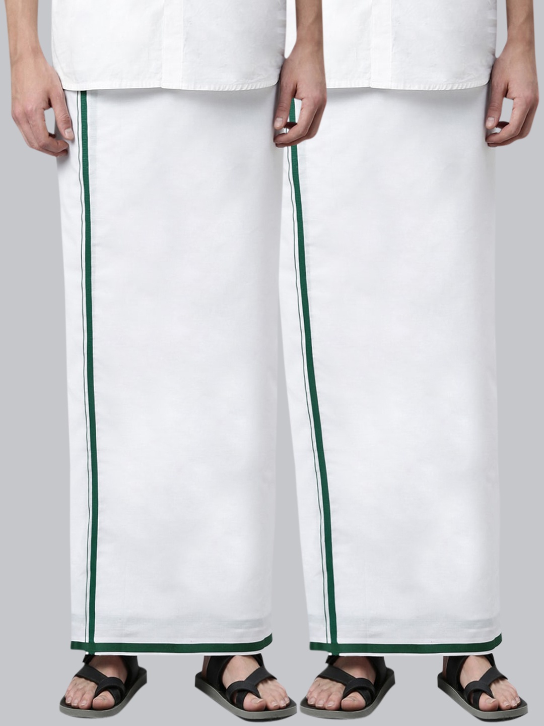 

Jansons Men Pack Of 2 Cotton Dhotis, White