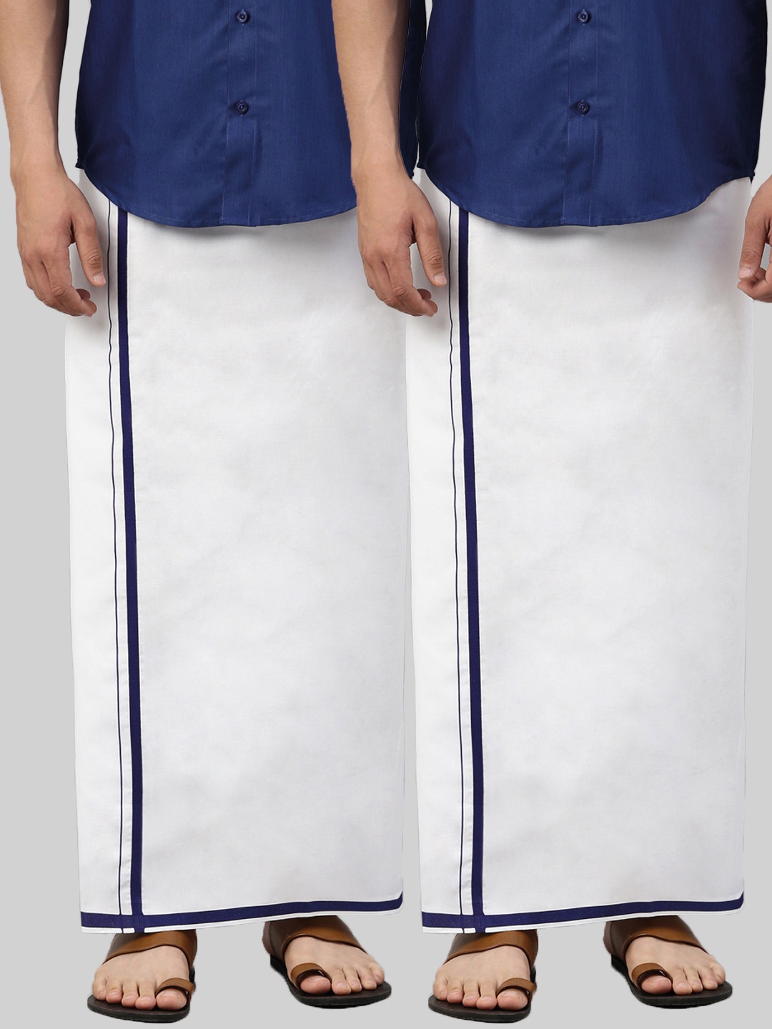 

Jansons Men Pack Of 2 Cotton Dhotis, White