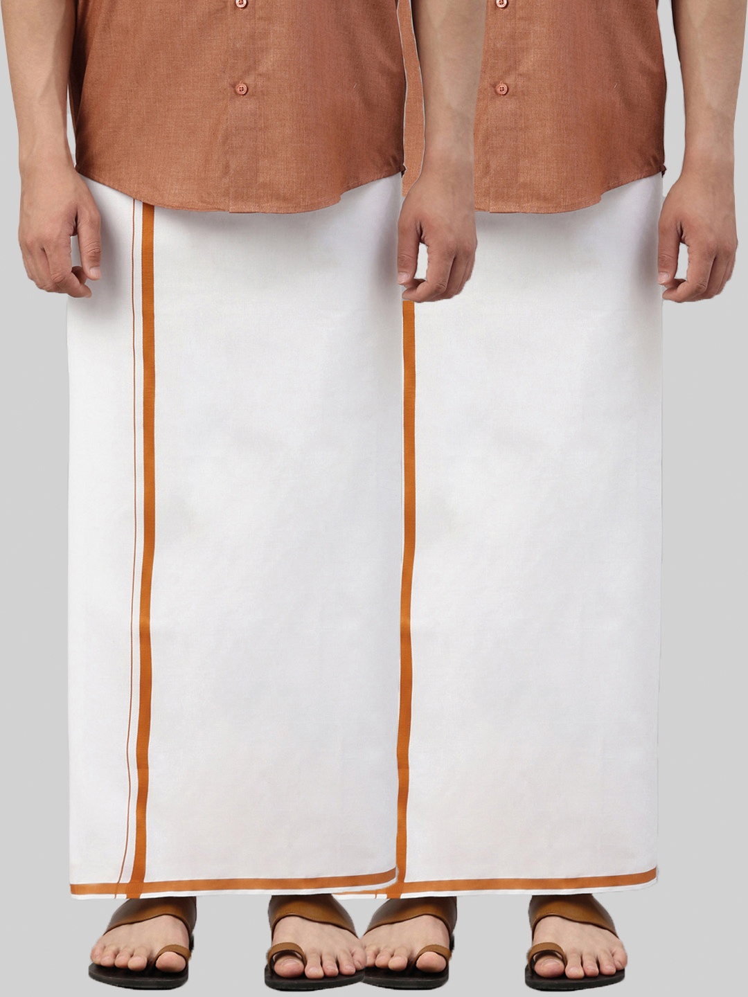 

Jansons Men Pack Of 2 Cotton Dhotis, White