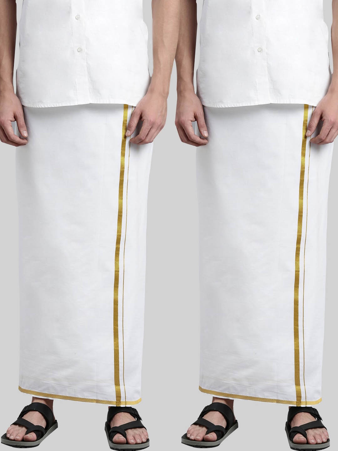 

Jansons Men Pack Of 2 Cotton Dhotis, White