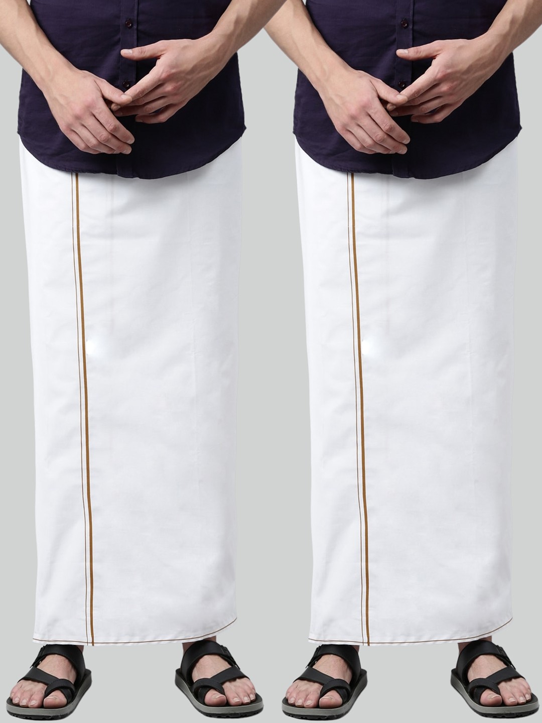 

Jansons Men Pack Of 2 Cotton Dhotis, White