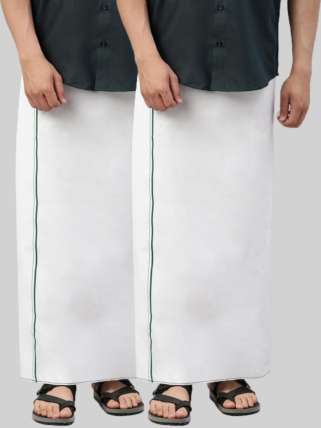 

Jansons Men Pack Of 2 Cotton Dhotis, White