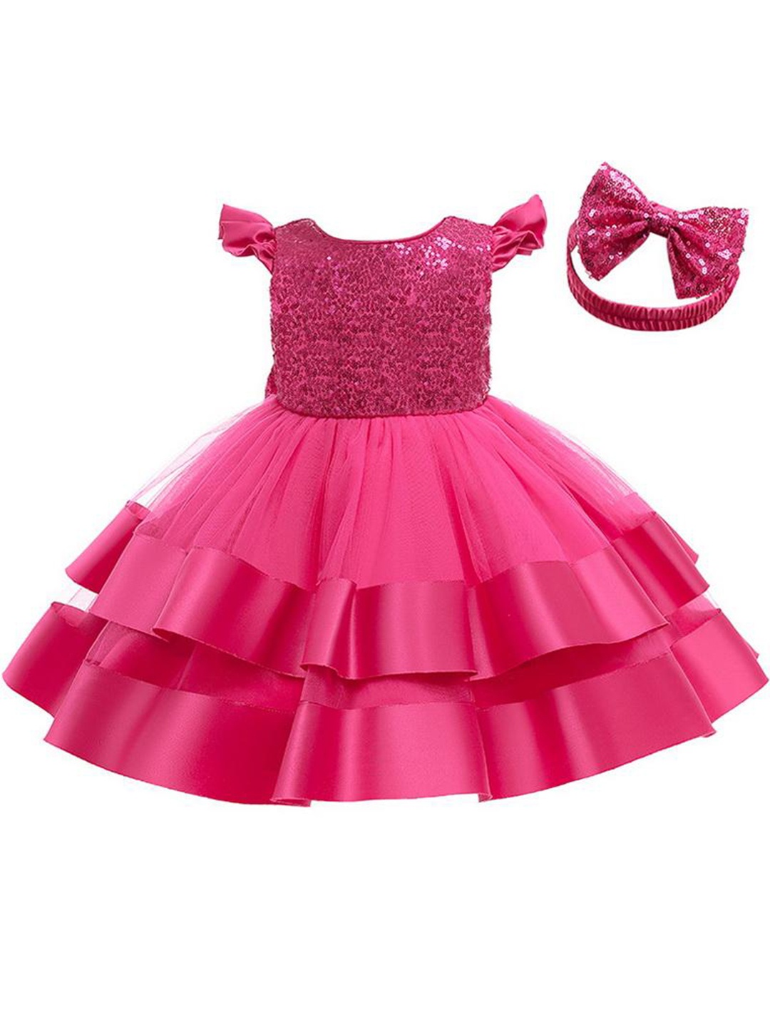 

R Cube Embellished Satin Dress, Pink