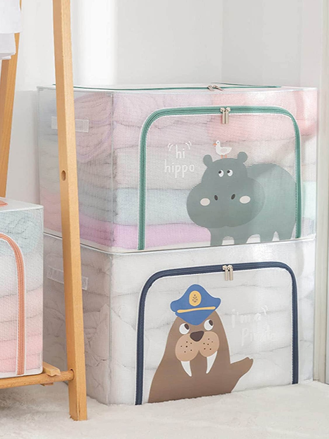 

HOUSE OF QUIRK Nude Printed Multi-Utility Foldable Storage Box 80L