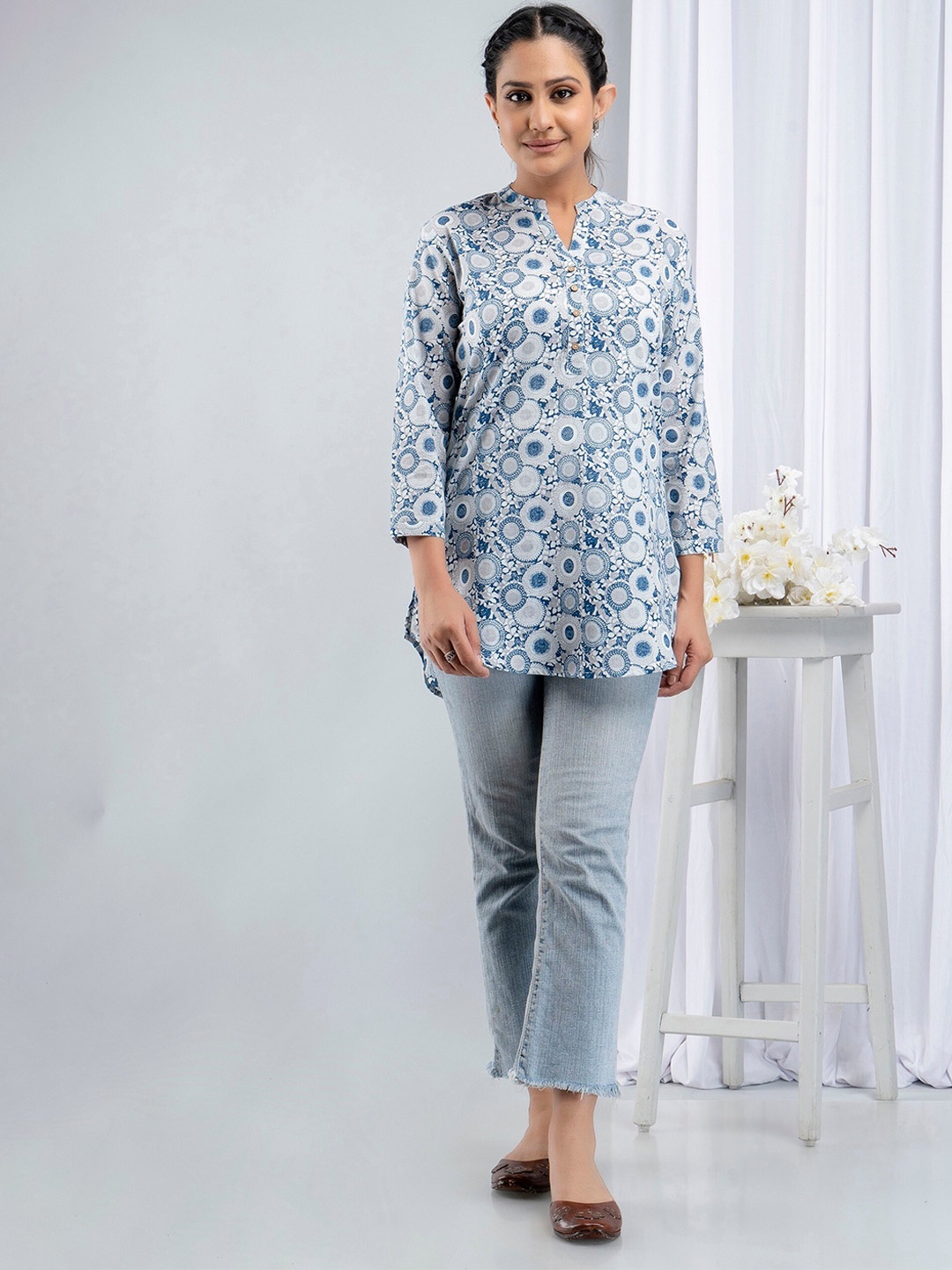 

SUTI Cotton Floral Print Top, Blue