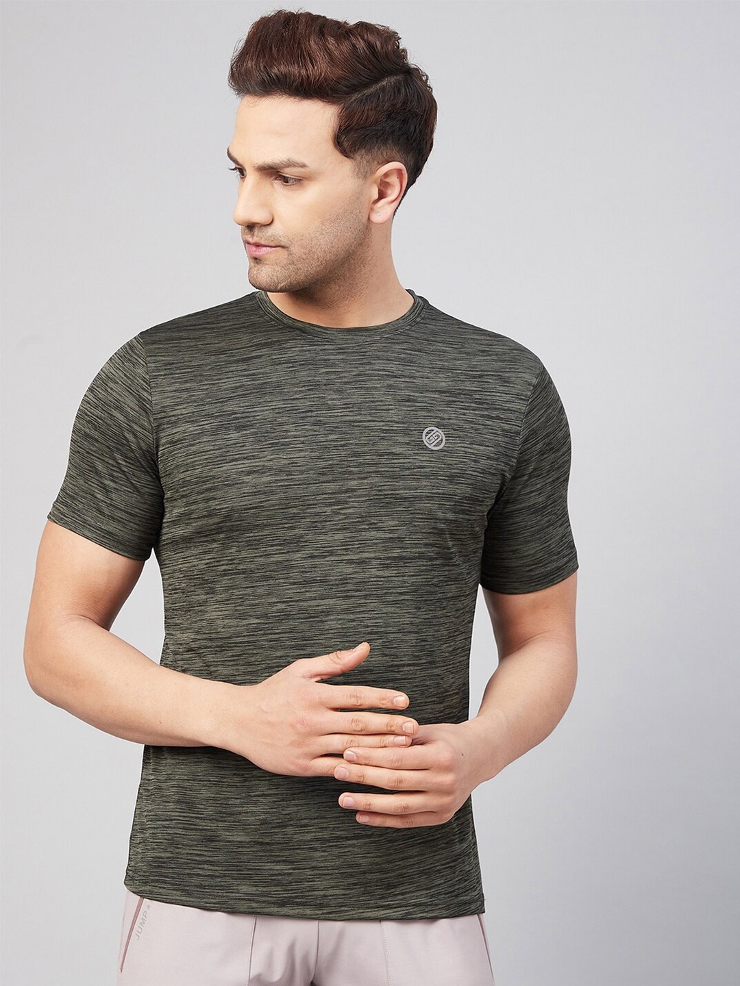 

GRITSTONES Men Dri-FIT Printed T-shirt, Olive