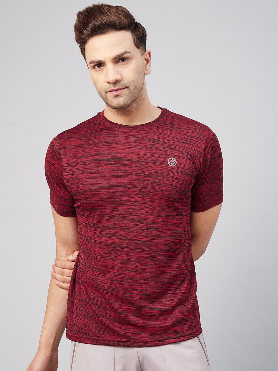 

GRITSTONES Men Dri-FIT T-shirt, Maroon