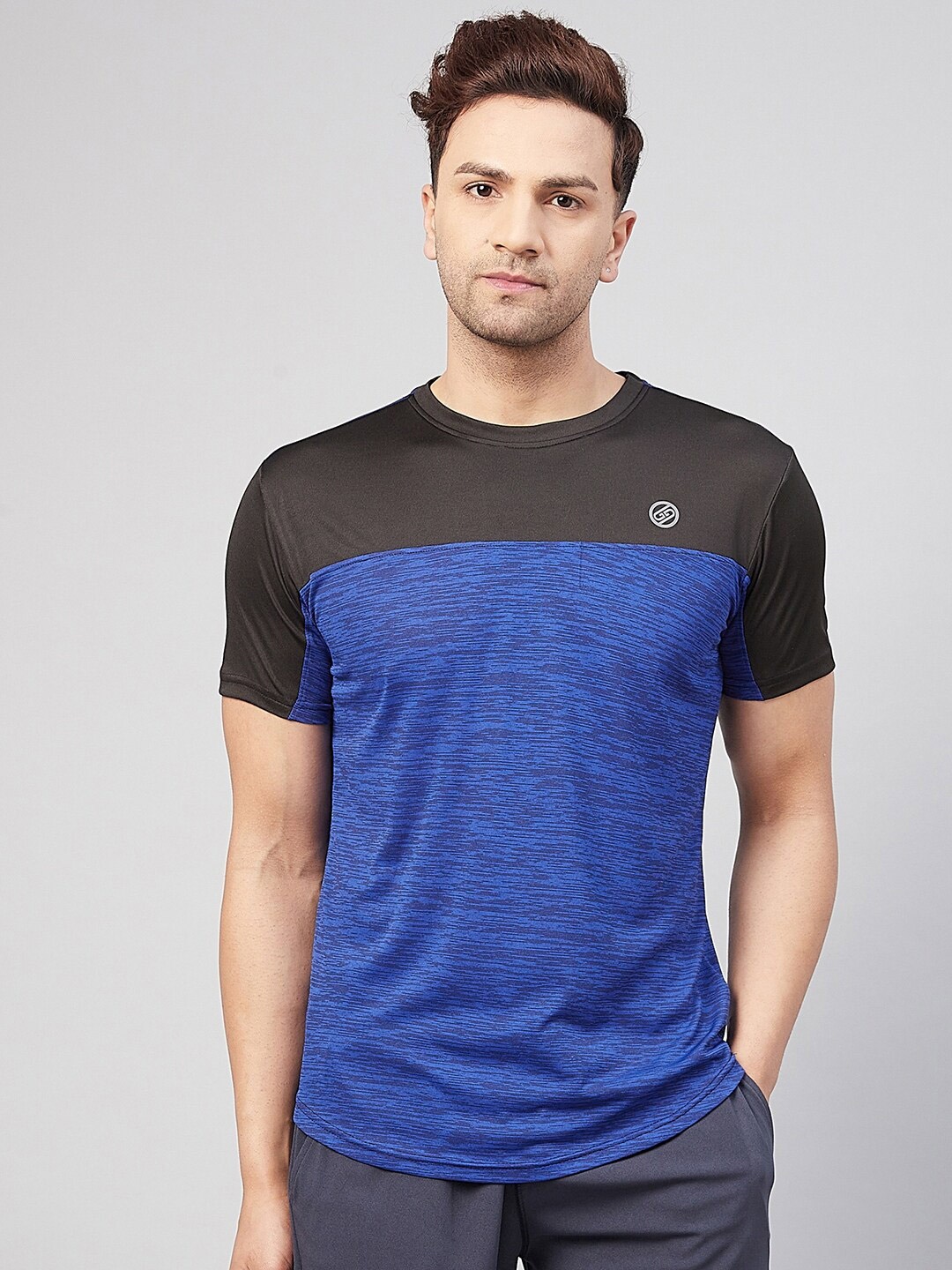 

GRITSTONES Men Black Colourblocked Dri-FIT Applique T-shirt