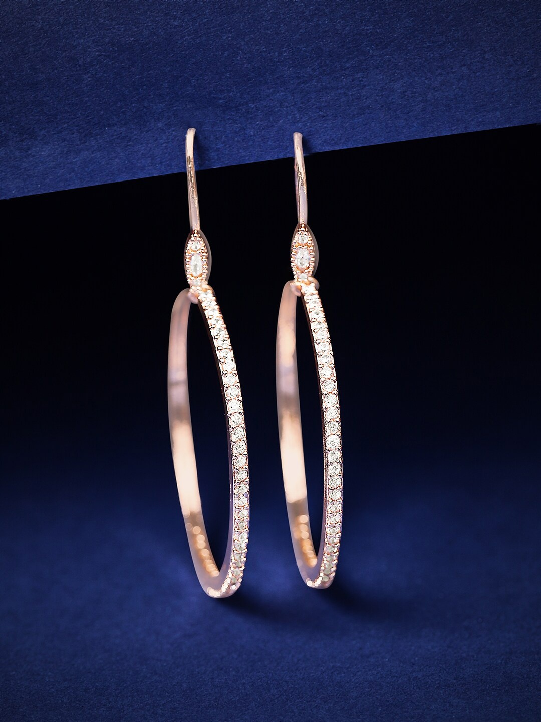 

Rubans Rose Gold -Plated Circular Hoop Earrings