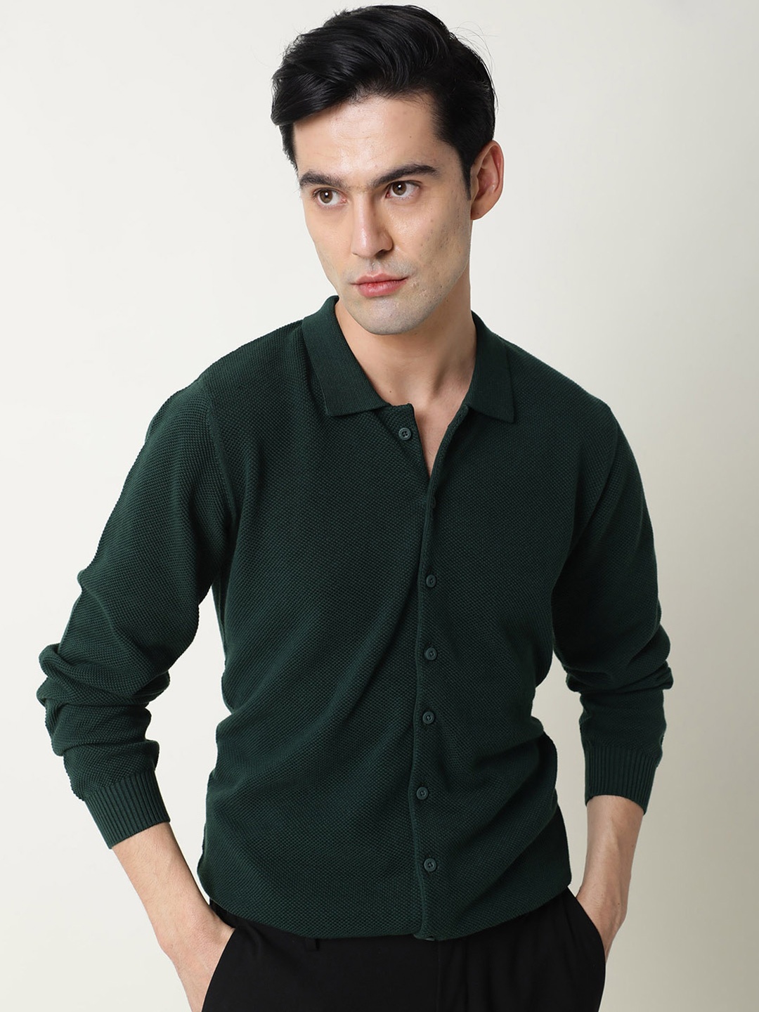 

RARE RABBIT Men Alias Slim Fit Cotton Shirt, Green