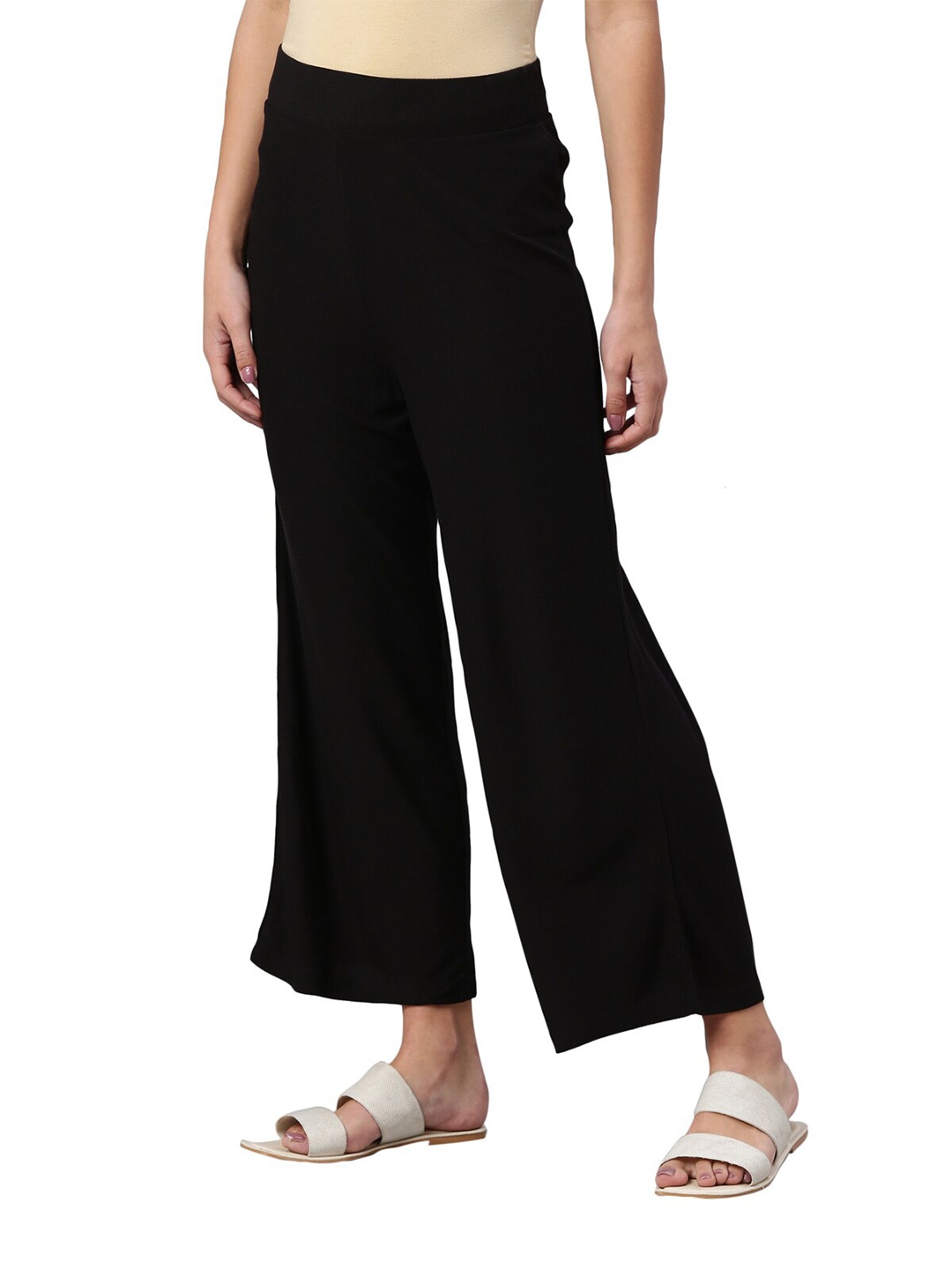 

YCANF Women Knitted Palazzos, Black