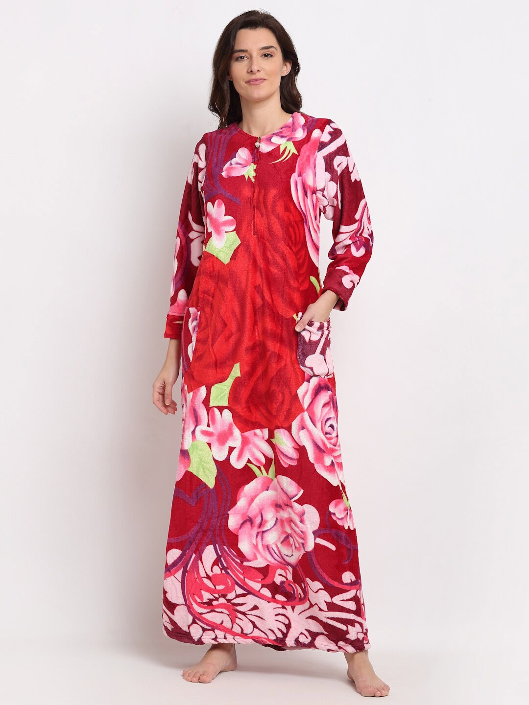

GRACIT Floral Printed Maxi Nightdress, Pink