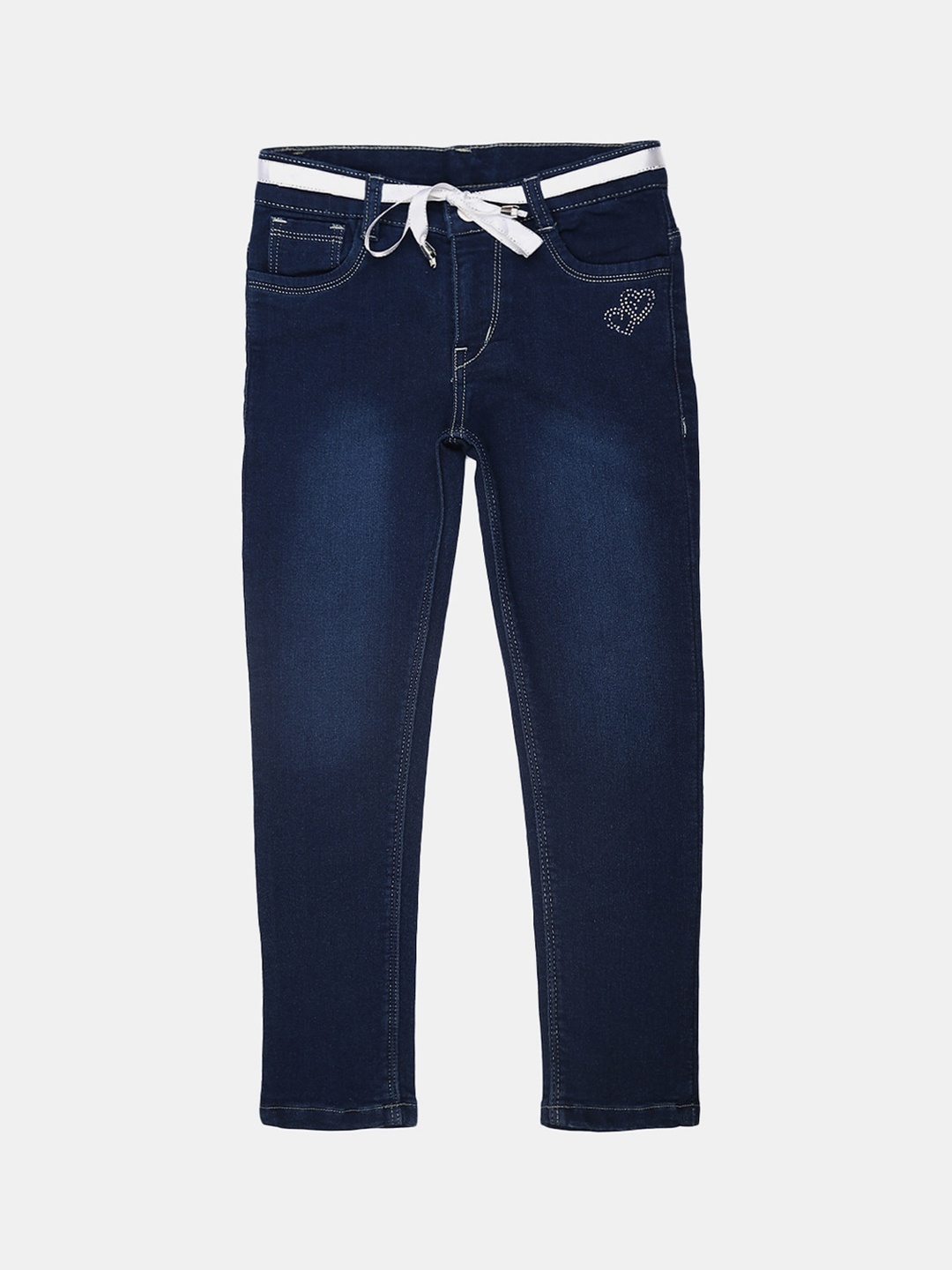 

V-Mart Girls Classic Light Fade Jeans, Blue