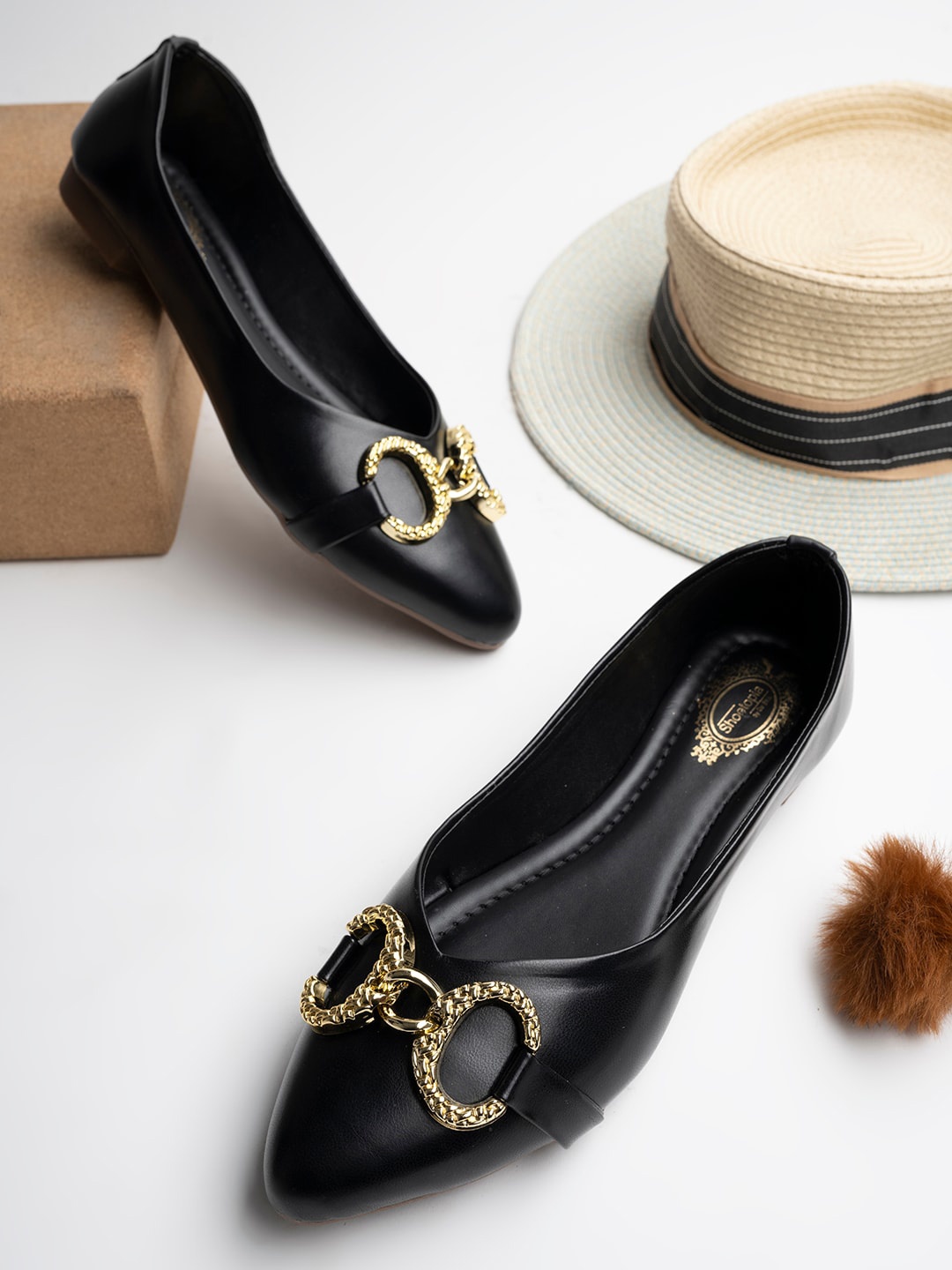 

Shoetopia Women Embellished Ballerinas, Black