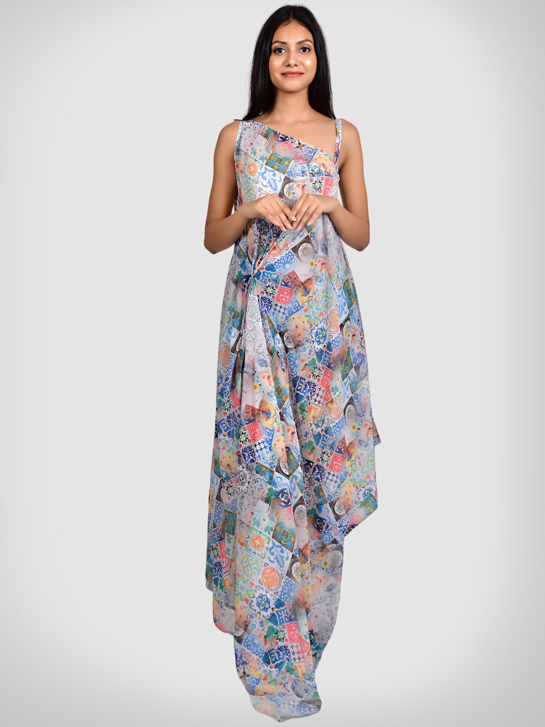 

Rajoria Instyle Digital Printed Kaftan Beach Coverup Swim Dress, Blue