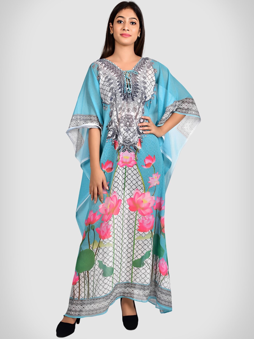 

Rajoria Instyle Women Printed Cover-Up Beach Swim Dress, Blue