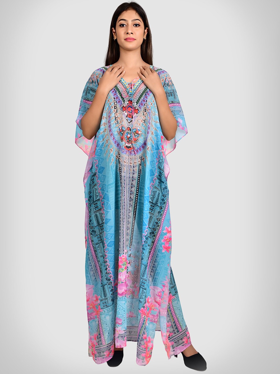 

Rajoria Instyle Women Printed Cover-Up Beach Swim Dress, Blue