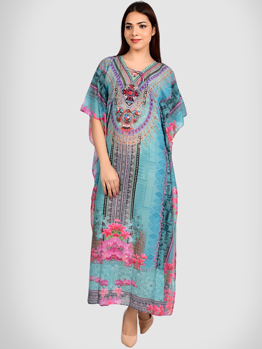 

Rajoria Instyle Women Printed Cover-Up Beach Swim Dress, Pink