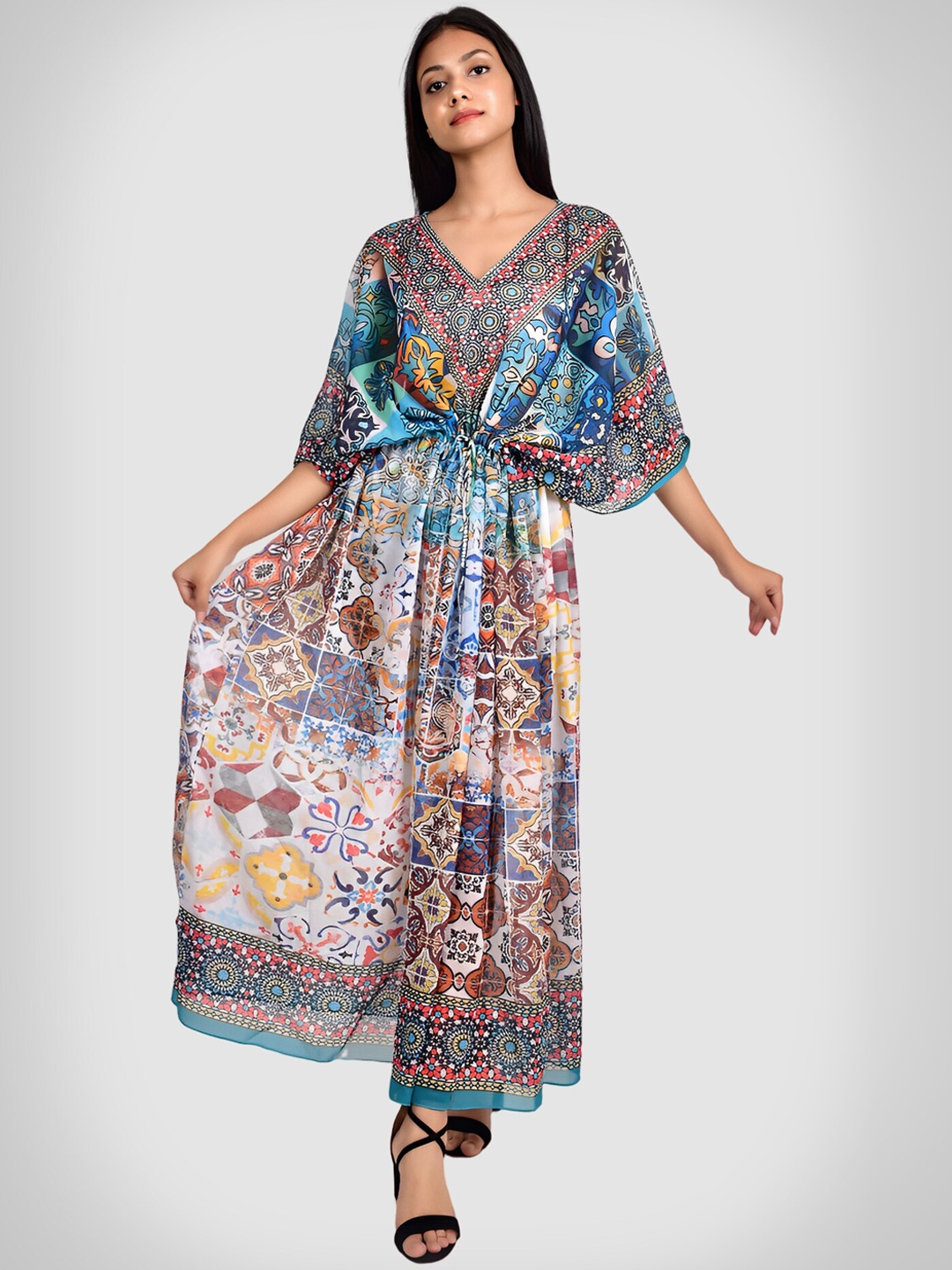 

Rajoria Instyle Women Digital Printed Designer Cover up Dress, Blue