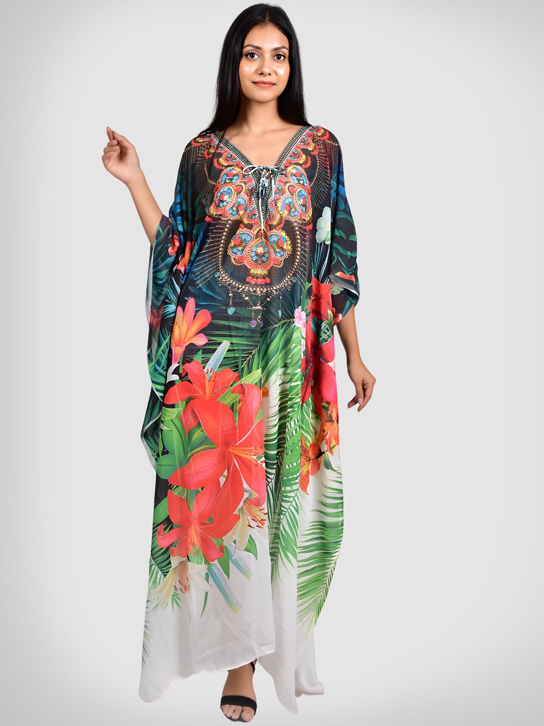 

Rajoria Instyle Women Printed Cover-Up Beach Swim Dress, Black