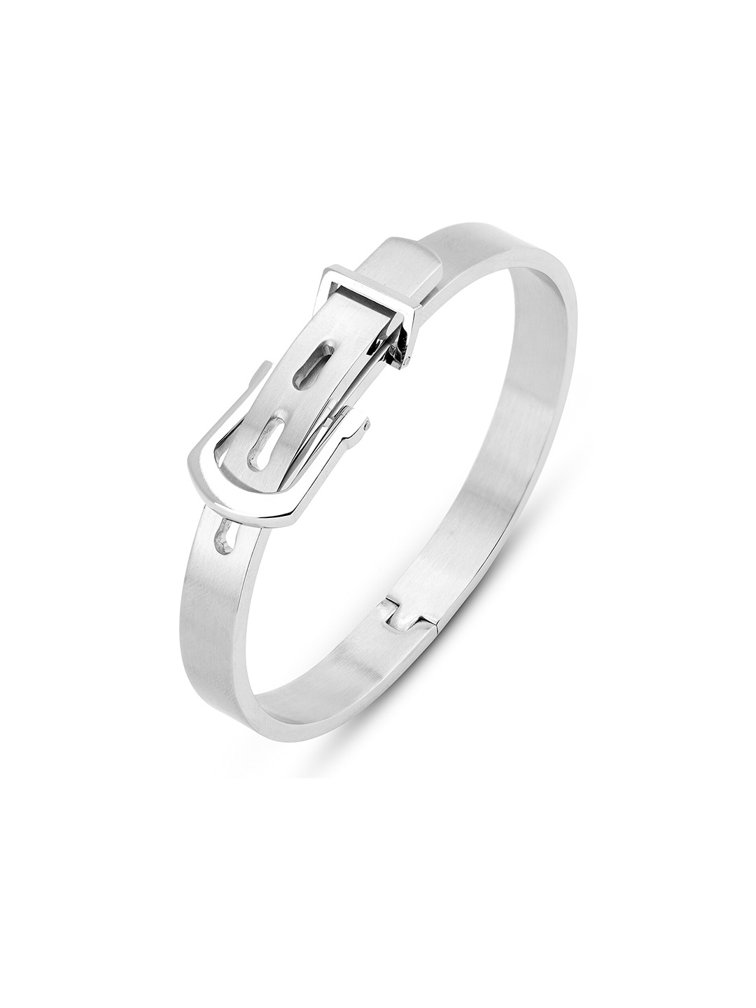 

TOFFCRAFT Men Silver-Plated Wraparound Bracelet, Metallic