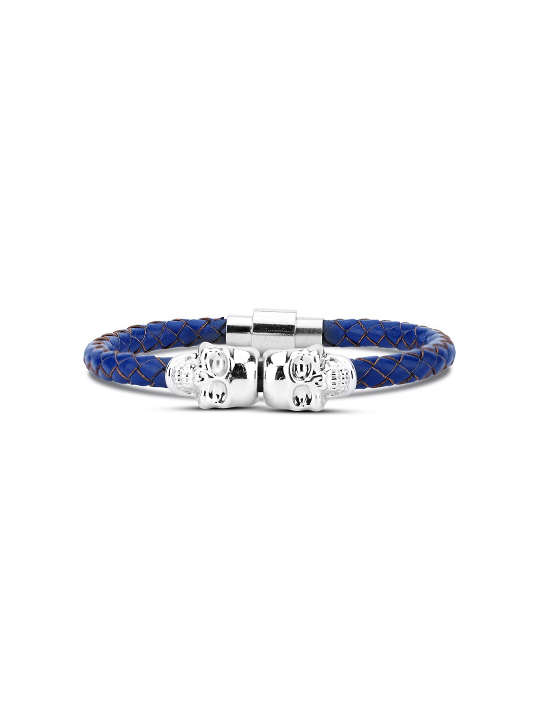 

TOFFCRAFT Men Leather Wraparound Bracelet, Blue