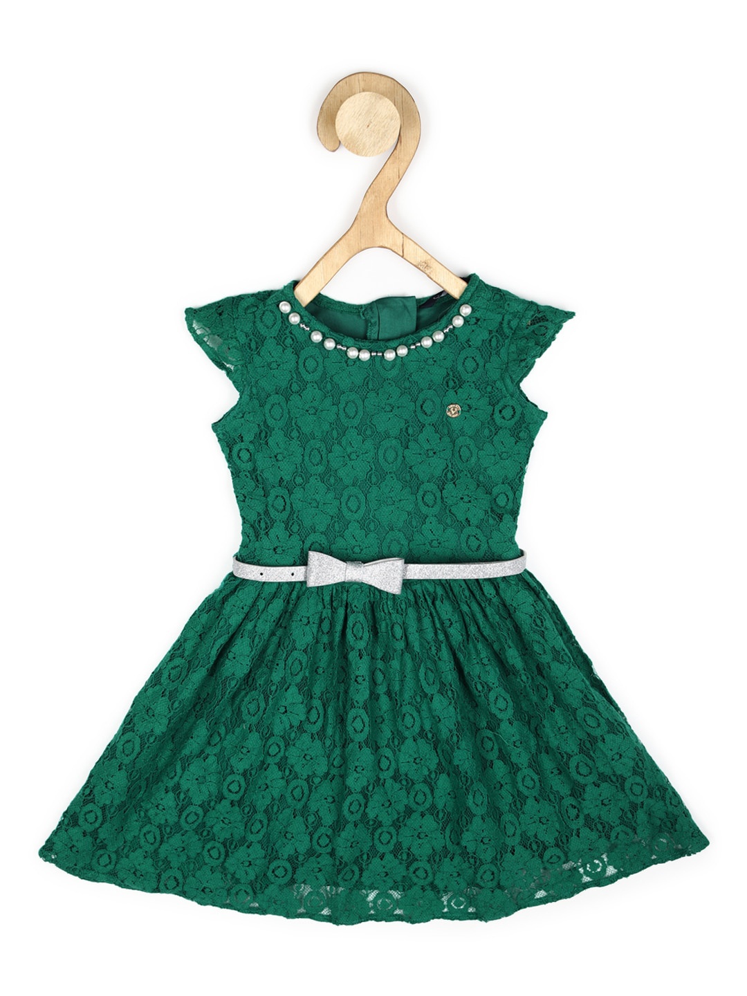 

Allen Solly Junior Girls Floral Round Neck Dress, Green