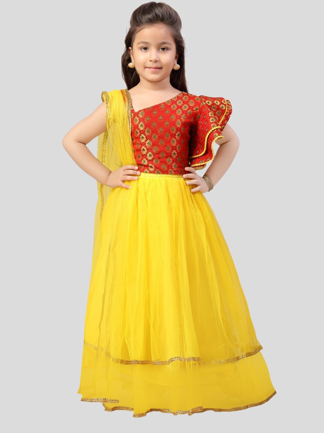 

Aarika Girls Lehenga Choli & Dupatta, Red