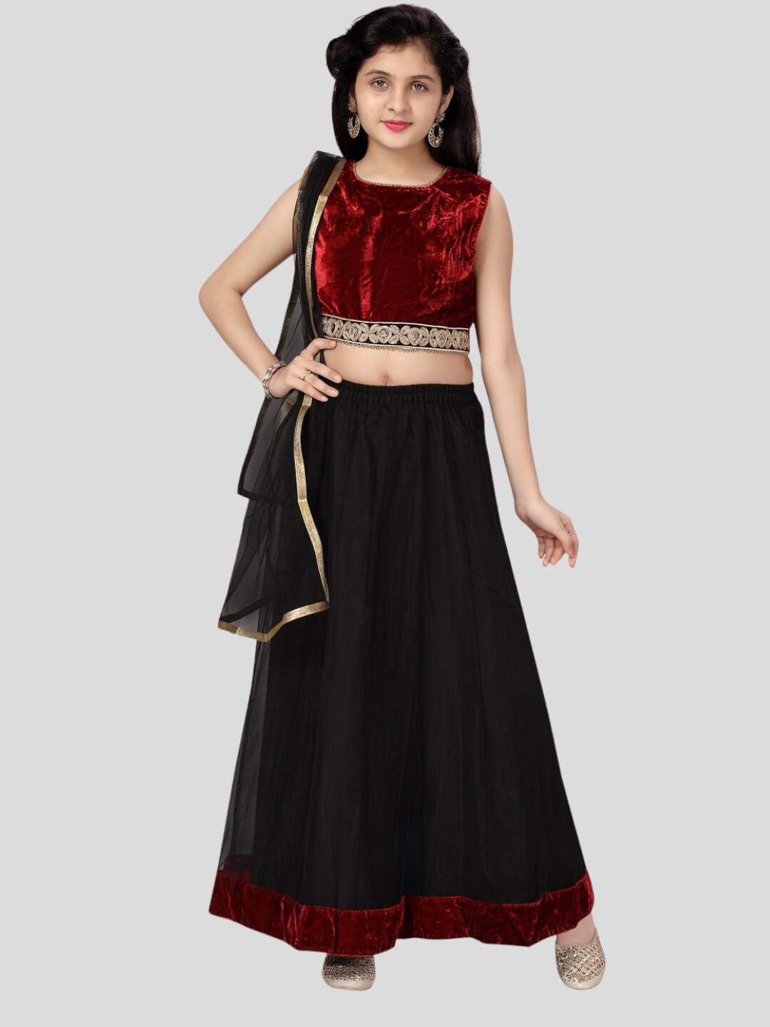 

Aarika Girls Lehenga Choli & Dupatta, Maroon
