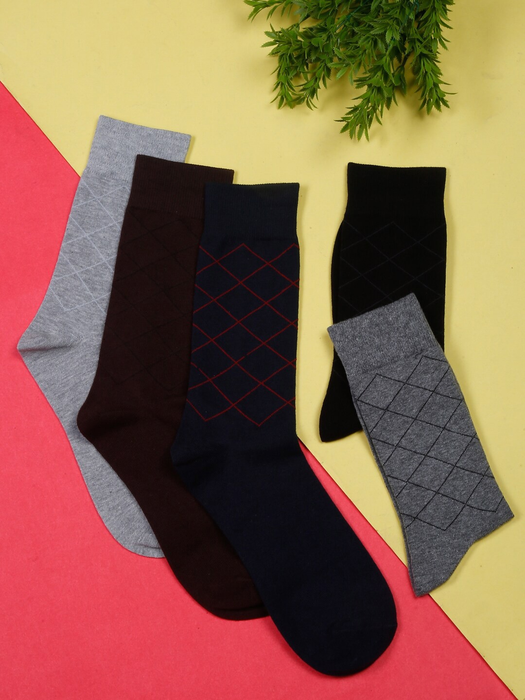 

LOUIS STITCH Men Pack Of 5 Calf-Length Antimicrobial Socks, Assorted