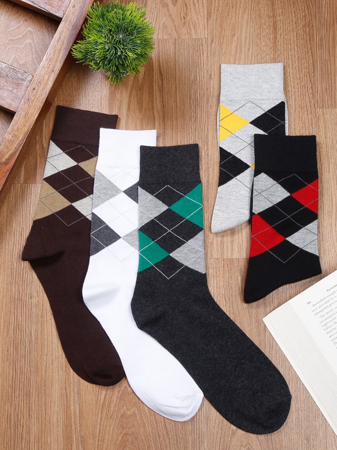 

LOUIS STITCH Men Pack Of 5 Assorted Calf-Length Antimicrobial Socks