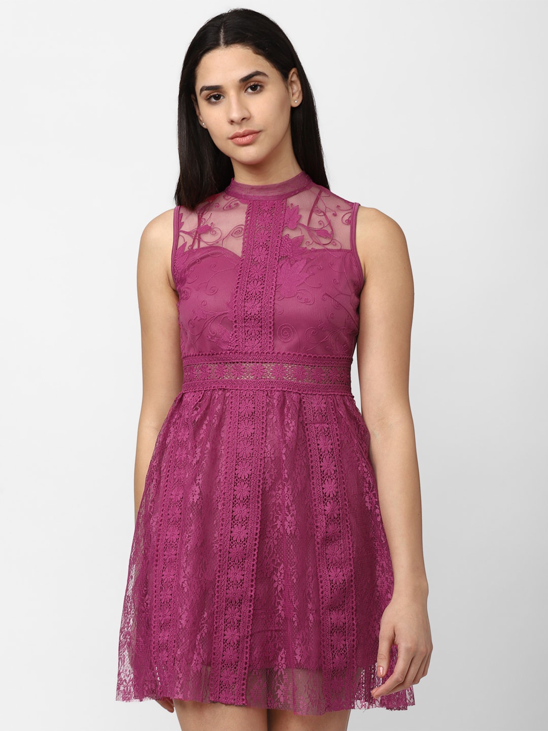 

Van Heusen Woman Self Design Fit & Flare Dress, Purple