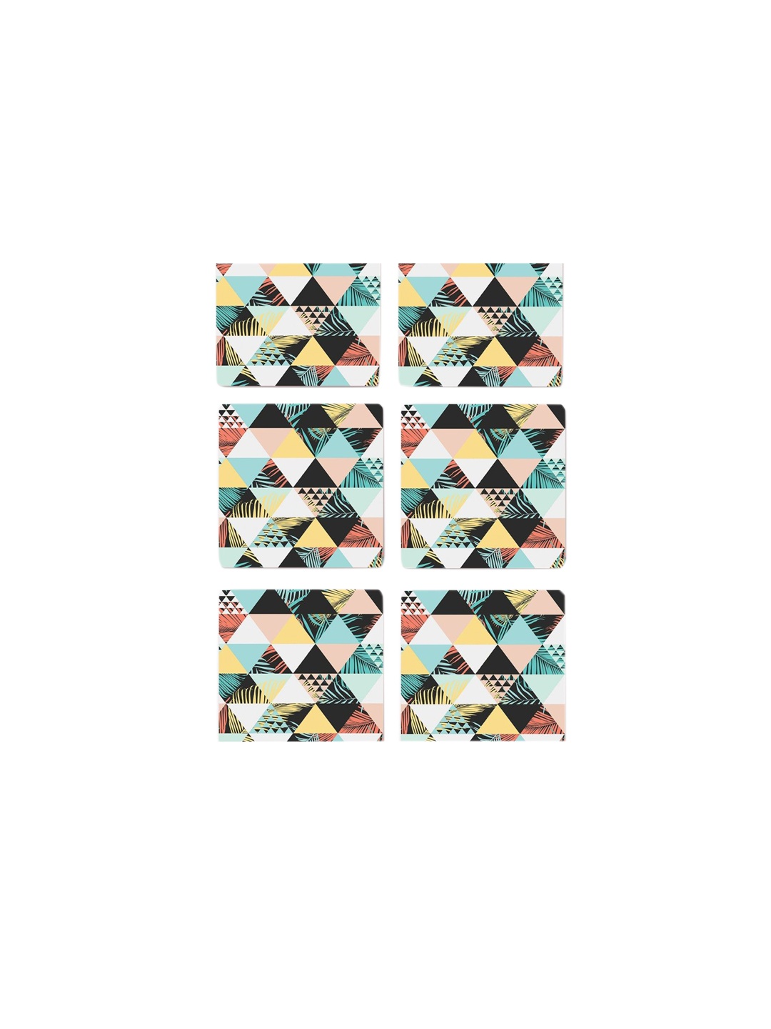 

smart serve Set Of 6 Printed Table Placemats, White