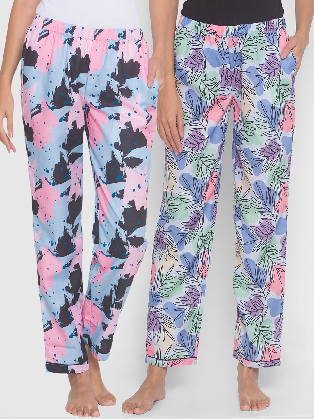 

FashionRack Women Pack Of 2 Printed Lounge Pants, Blue