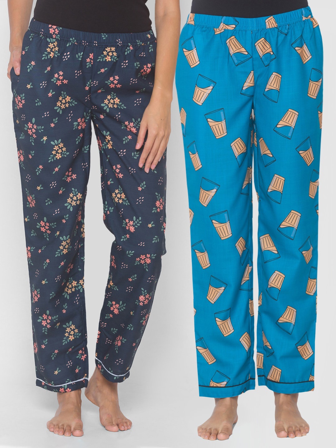 

FashionRack Women Pack Of 2 Printed Lounge Pants, Blue