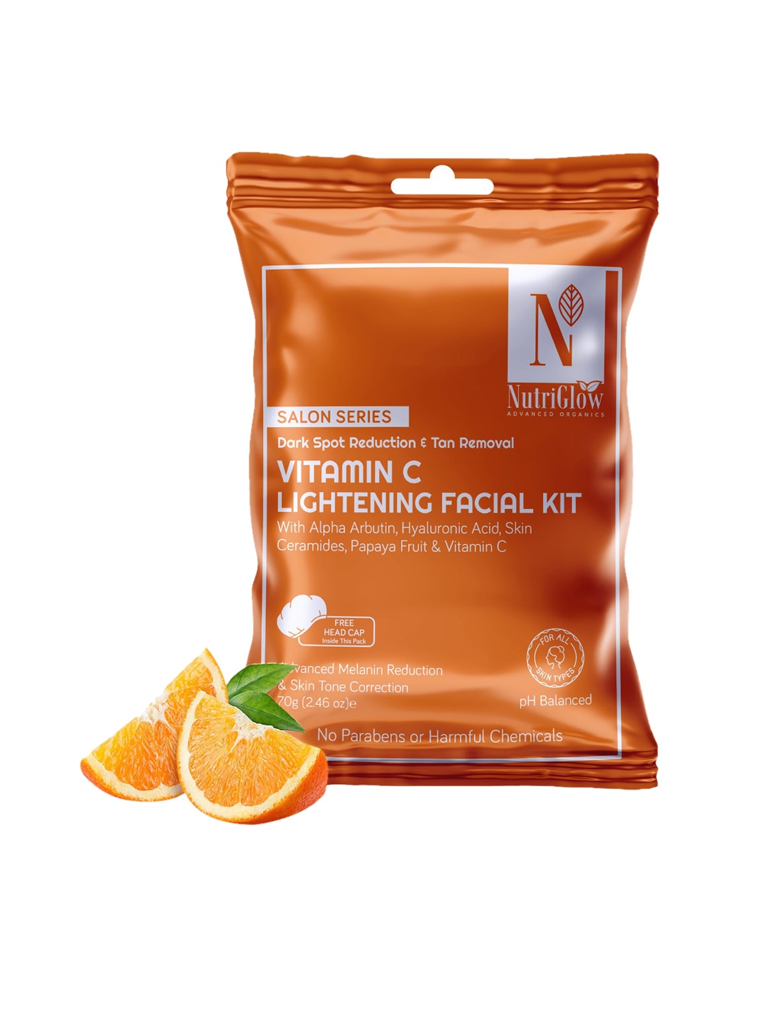 

Nutriglow Advanced Organics Salon Series Vitamin C Lightening Facial Kit 70 gm, Na