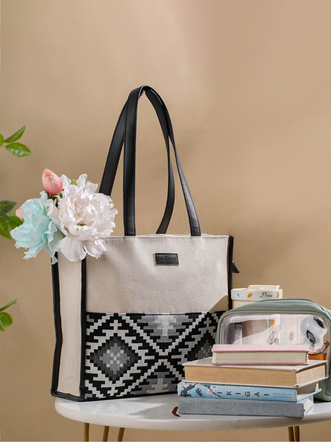 

Nestasia Structured Tote Bag, Black