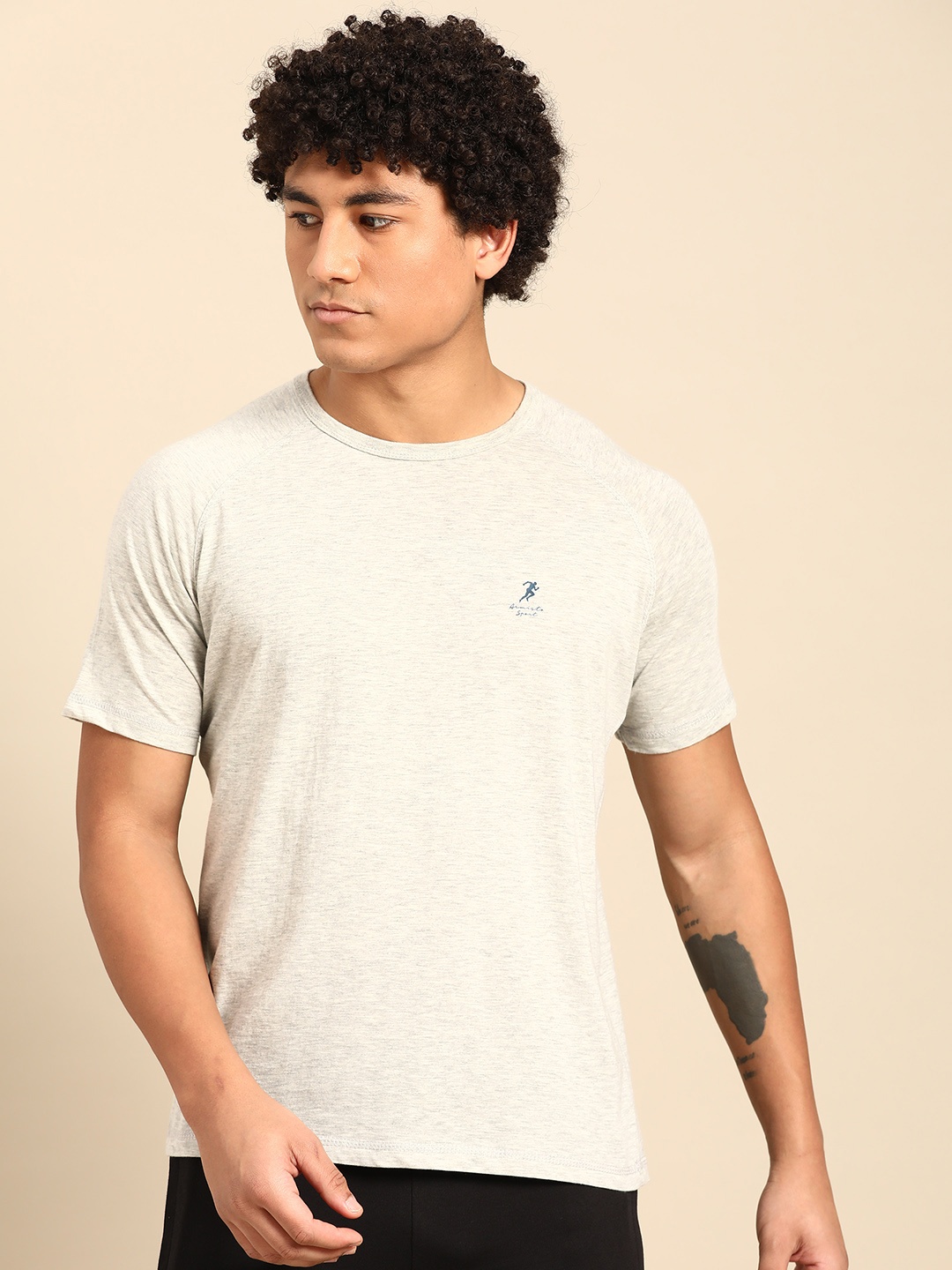 

ARMISTO Men Pure Cotton Dri-FIT T-shirt, Grey