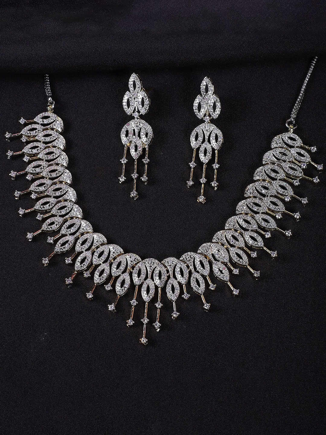 

STEORRA JEWELS Gold-Plated & AD Studded Jewellery Set