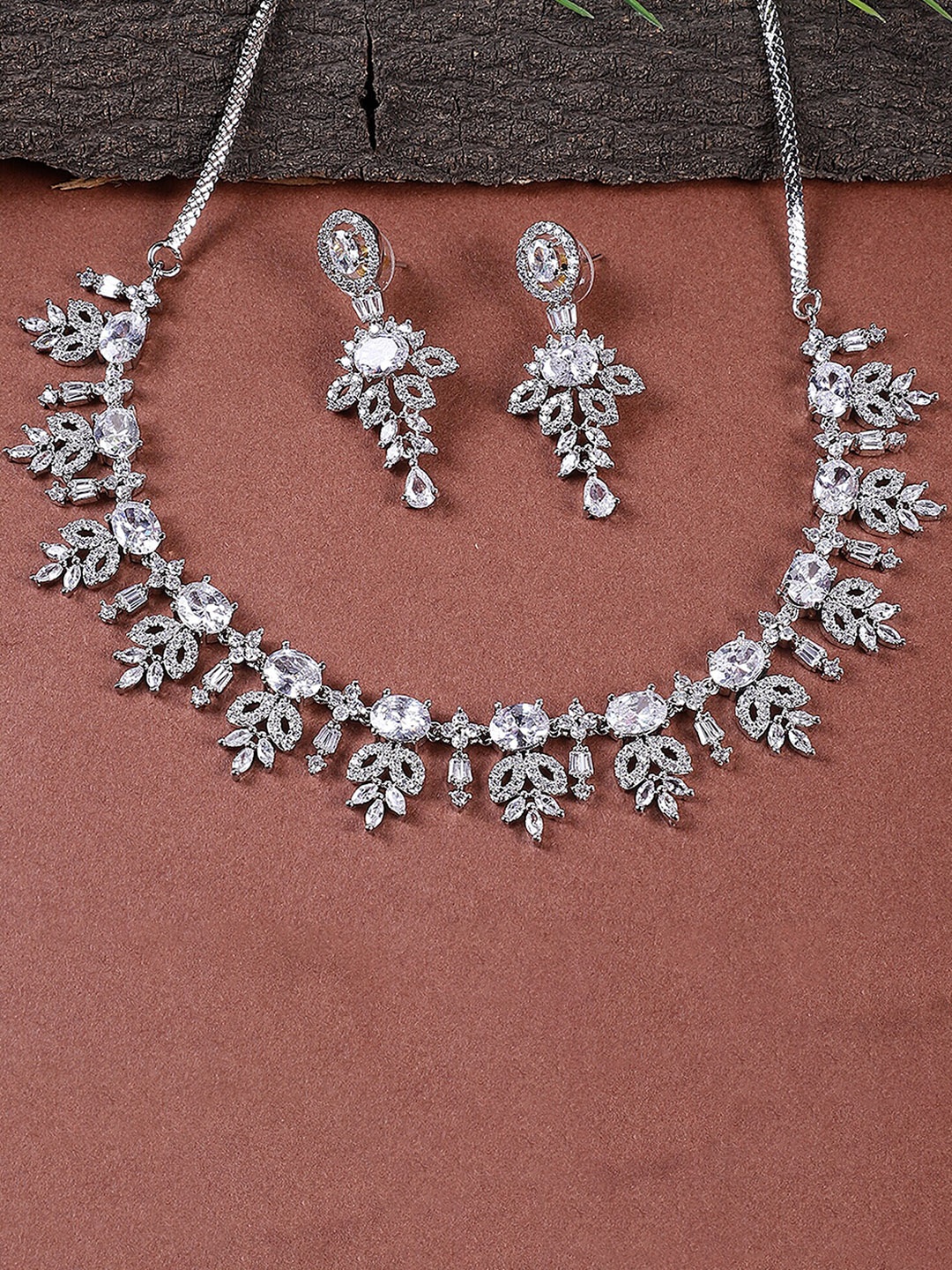 

STEORRA JEWELS Gold-Plated & AD Studded Jewellery Set