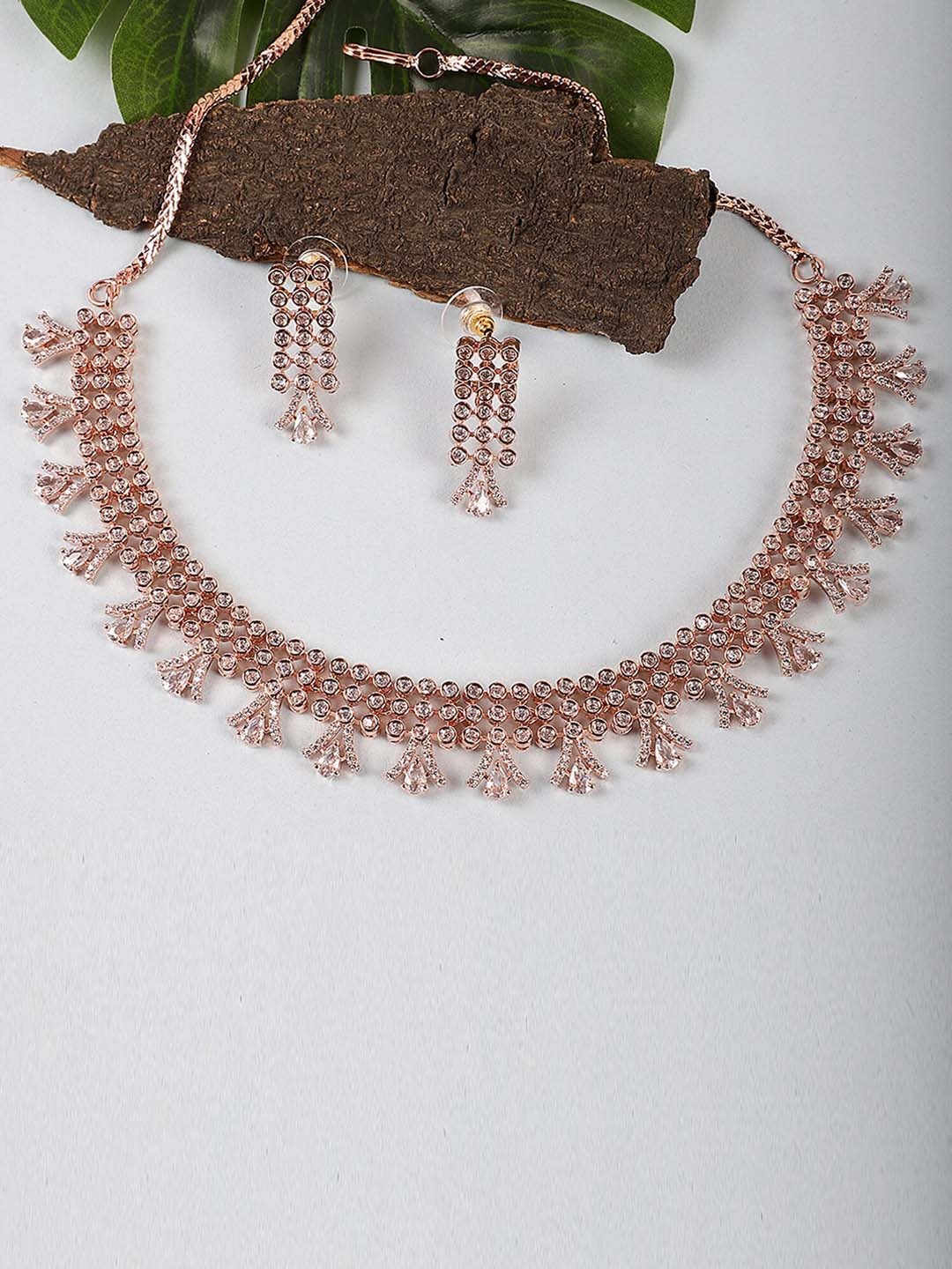 

STEORRA JEWELS Gold-Plated & AD-Studded Jewellery Set