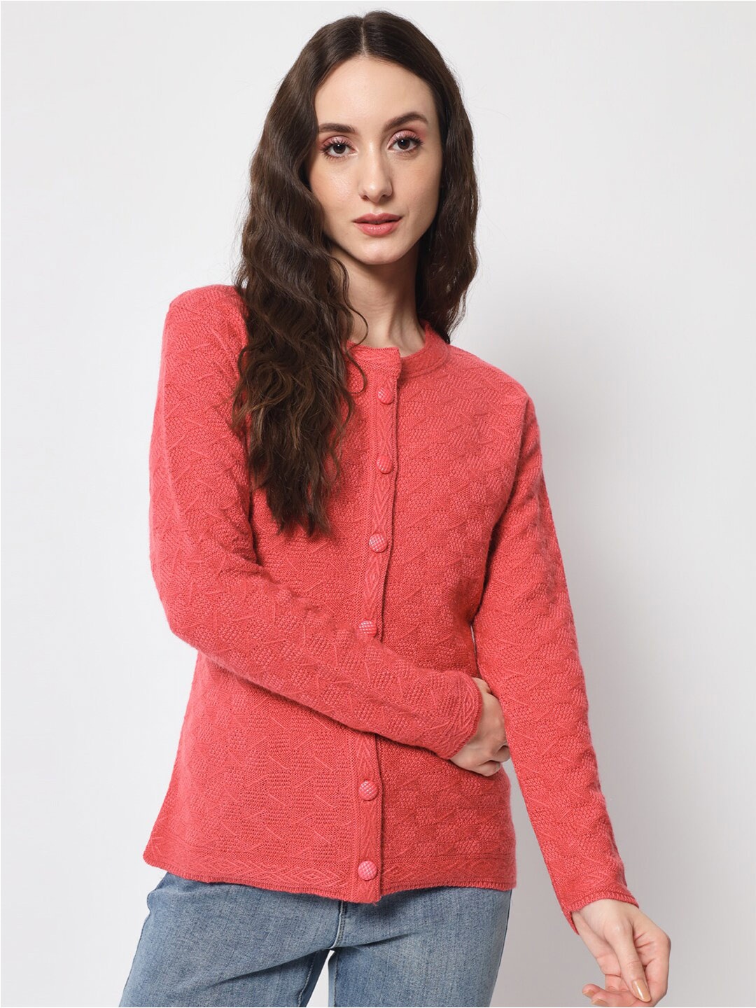 

DAiSY Women Cable Knit Cardigan, Pink