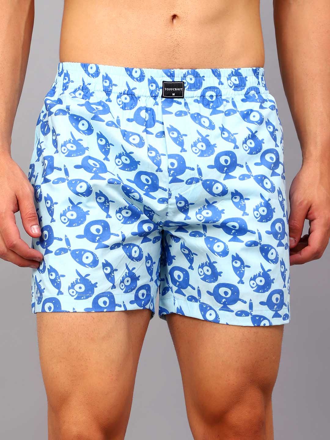 

TOFFCRAFT Austin Men Printed Inner Elastic Boxer, Blue