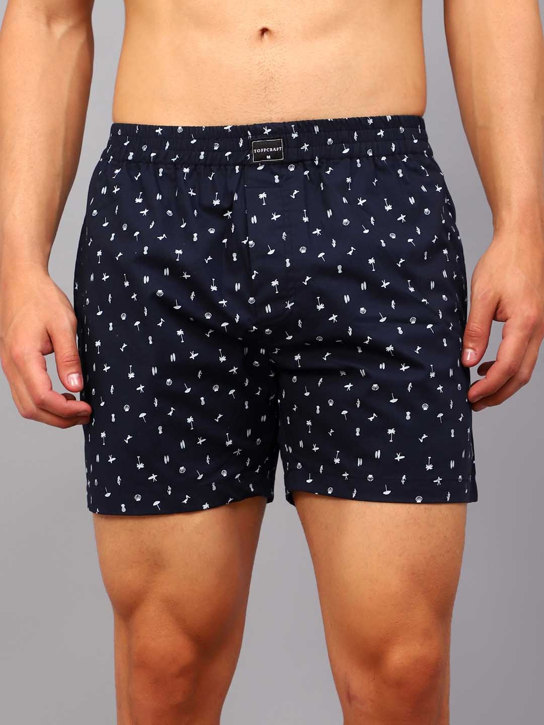 

TOFFCRAFT Austin Men Printed Inner Elastic Boxers- AUSTIN_MIDNIGHT_M, Black