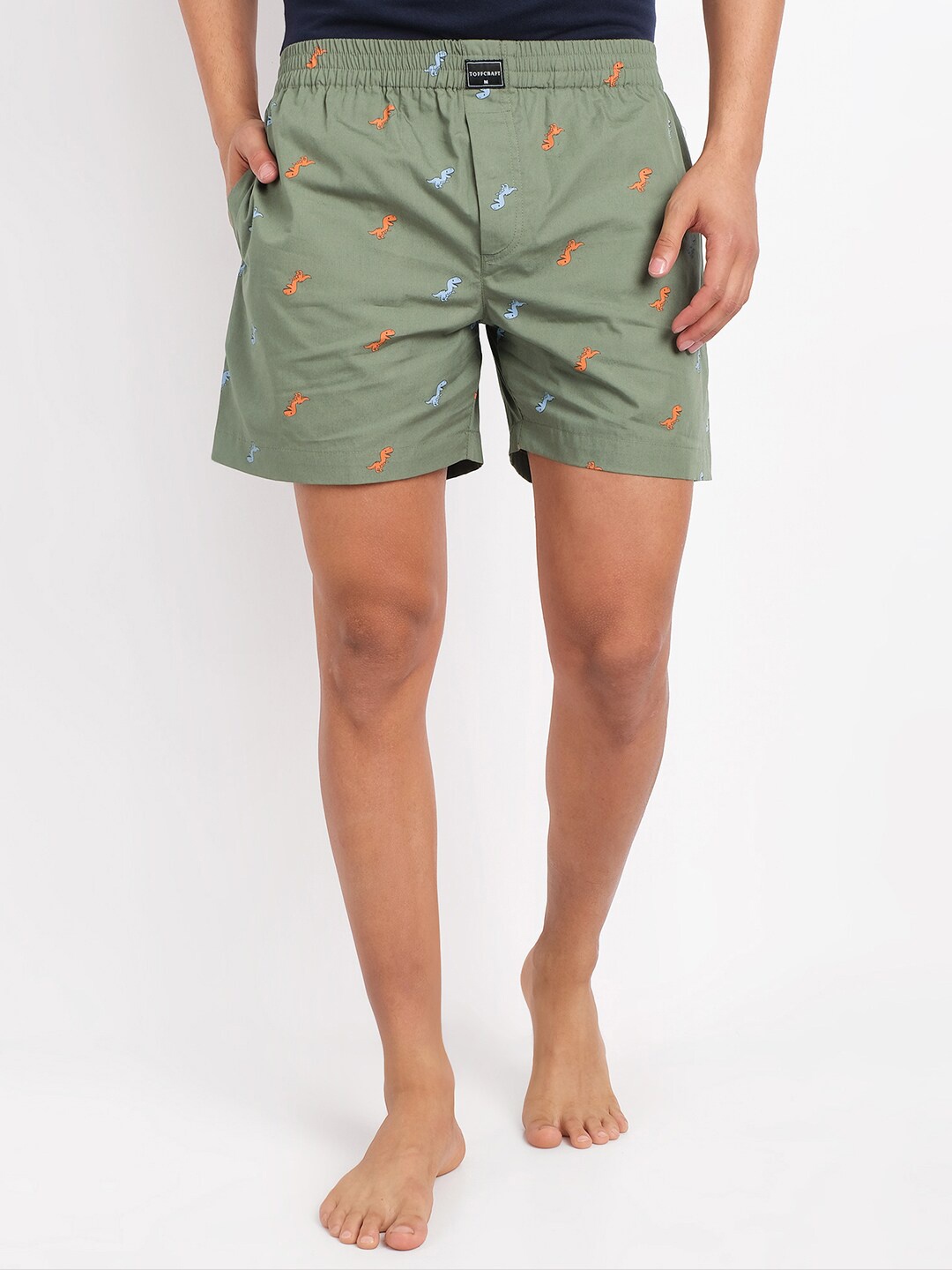 

TOFFCRAFT Men Printed Boxers DINO, Olive