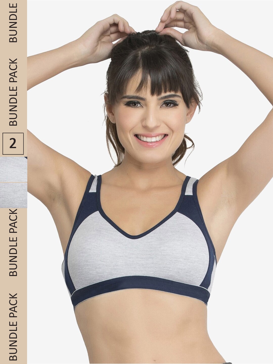 

College Girl Pack of 2 Cotton Workout Bra, Maroon