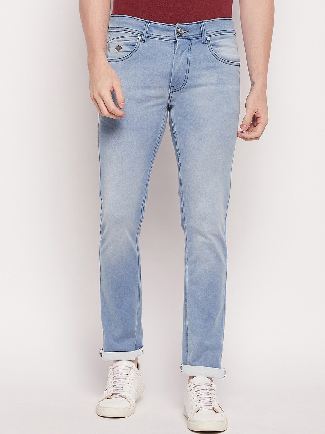 

Duke Men Slim Fit Heavy Fade Stretchable Jeans, Blue